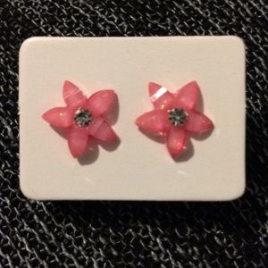 Petite Pink Flower Earrings